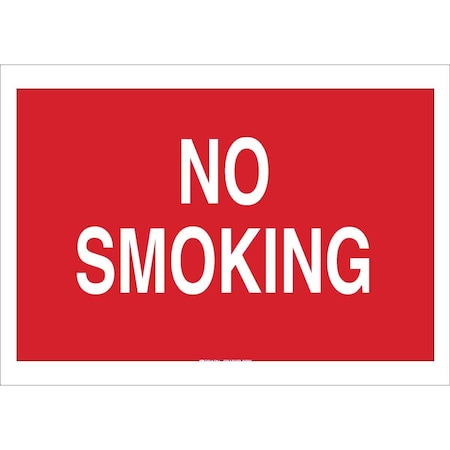 Brady No Smoking Sign, 10" H, 7 in W, Plastic, Rectangle, English, 141948 141948